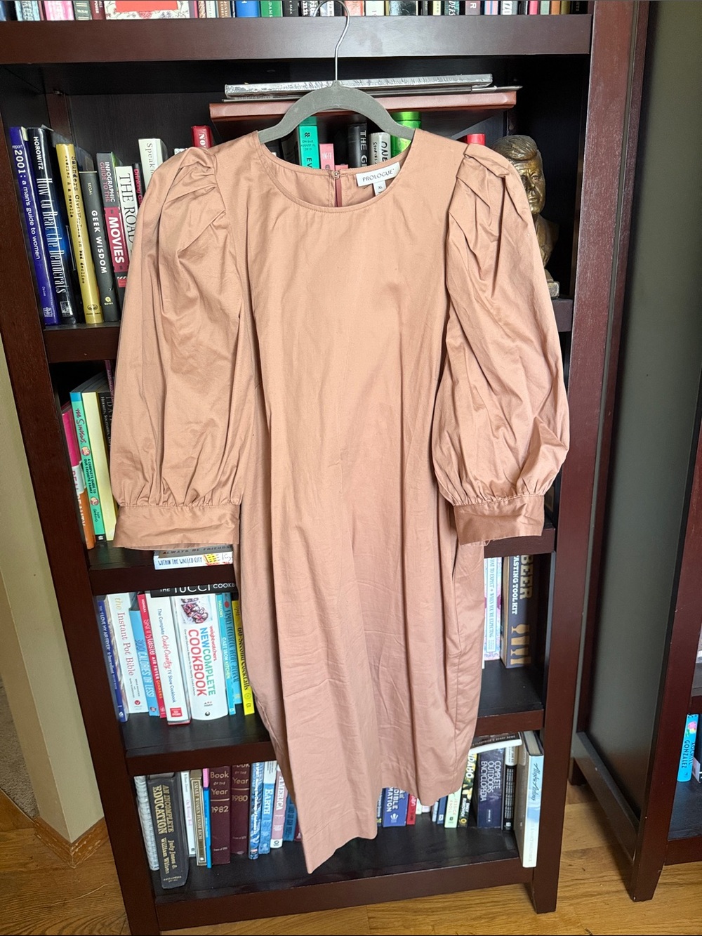 Aritzia Dusty Mauve Puff Sleeve Midi Dress